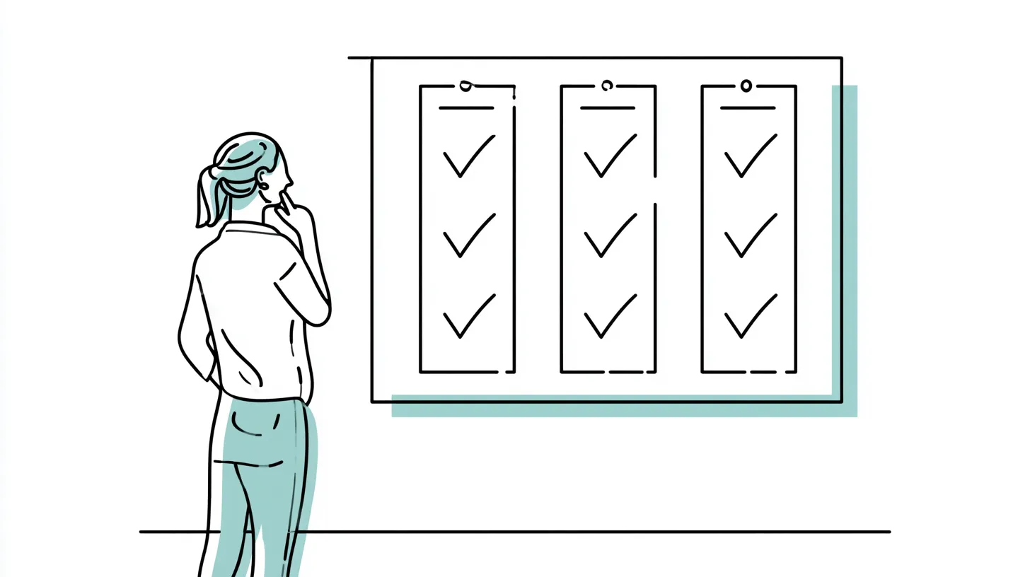 Borrower studying a comparison board of personal loan lender options